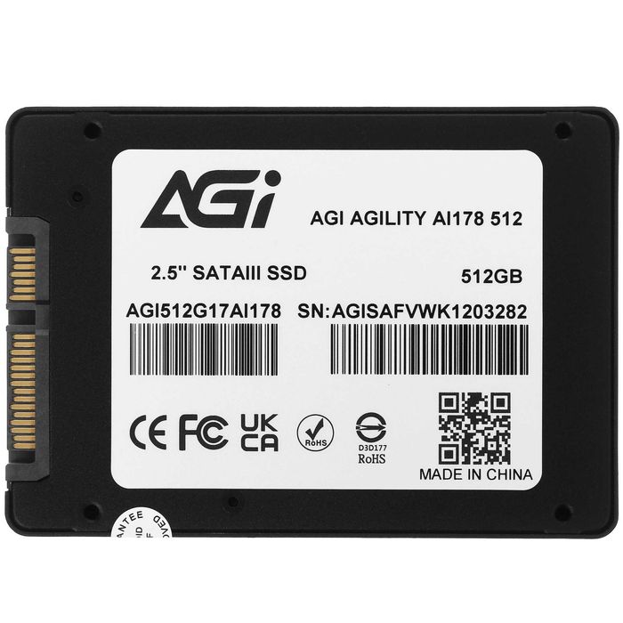 - Твердотельный накопитель SSD 512GB AGI AI138 2.5" SATA III
