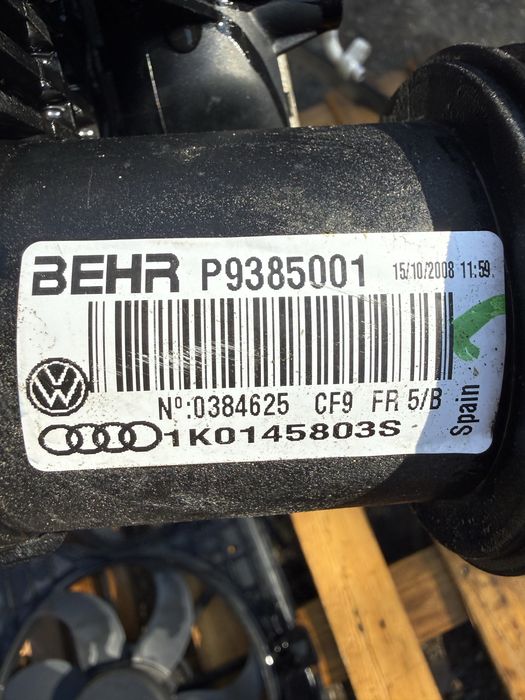 Воден радиатор интеркулер климатичен радиатор и перка перки VW Golf 5 6 Passat B6 Audi A3 8P 1K0145803S 1K0121207T  1K0959455ET 1K0959455DL 1K0145803S