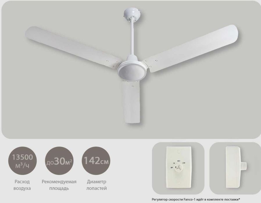 Вентилятор потолочный металлический