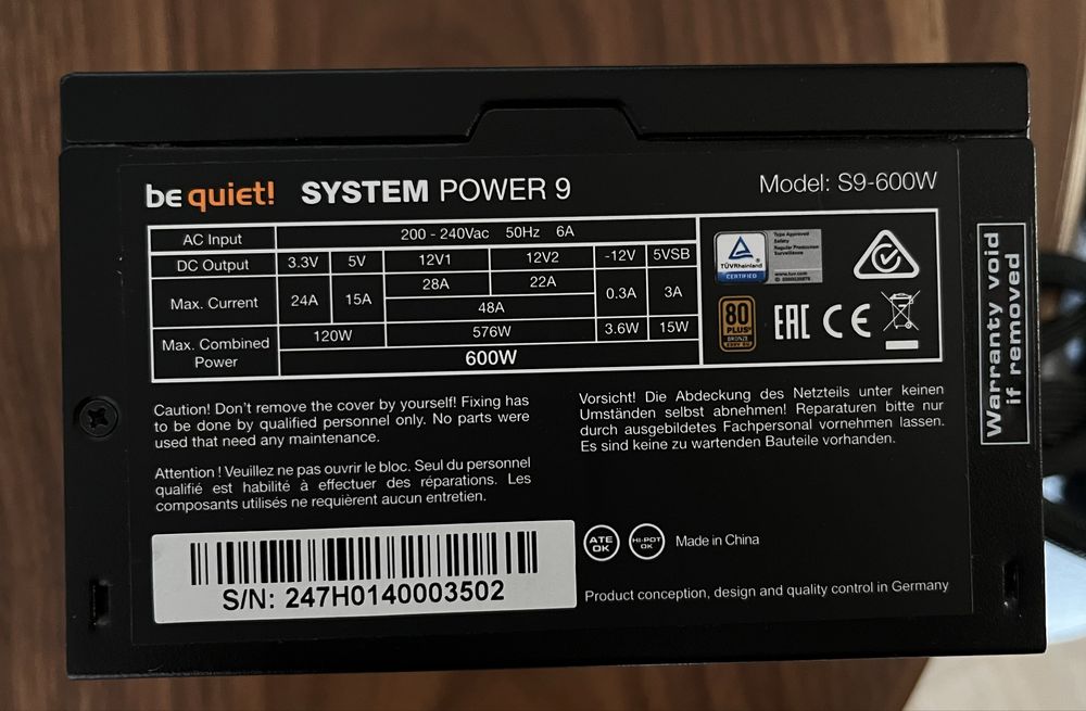 Блок Питания be quiet! SYSTEM POWER 9 600W