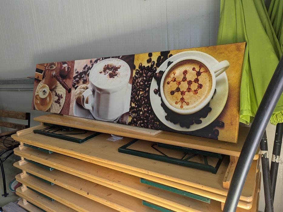 2 canvas cafea lungime 250 cm cu 60 cm