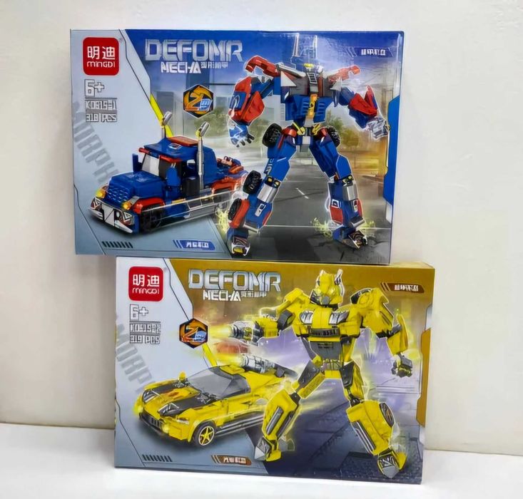 Конструктор 2в1 кола, робот4 модела 300+ч