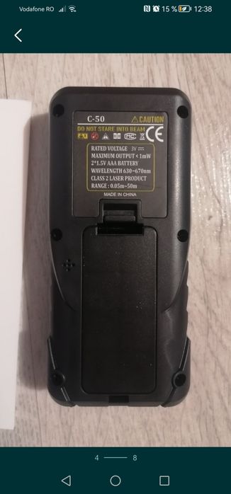 Telemetru precis cu laser, pt măsurarea distantei, suprafeței și a vol