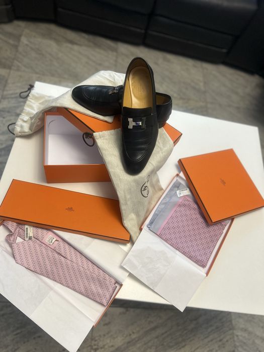 Set Hermes pantofi + cravata + accesori