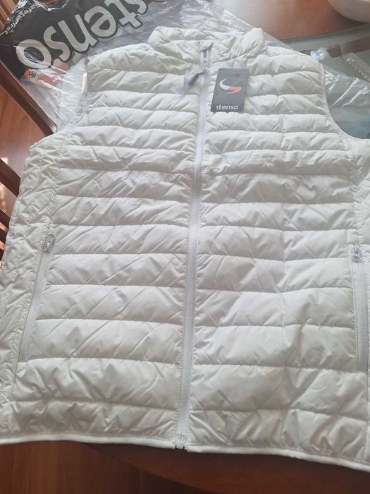 Бял ватиран дамски елек XL
