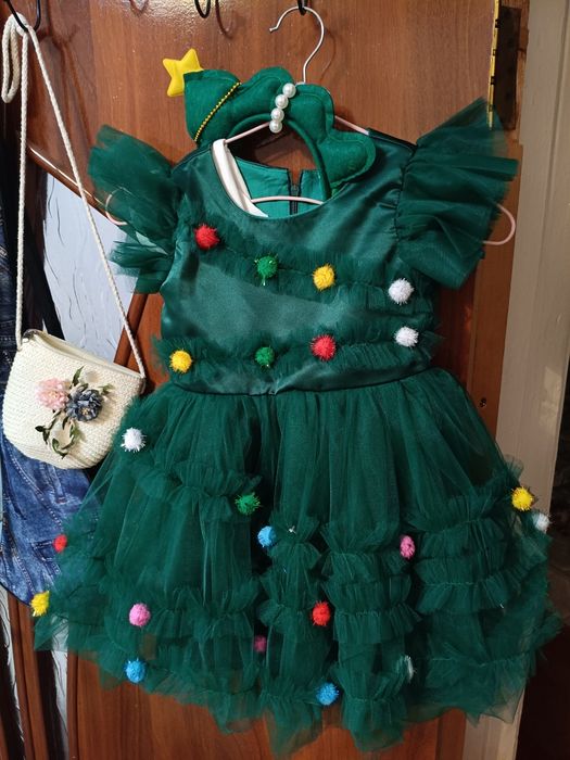 Платье ёлочки для девочки, новогодний костюм для девочки