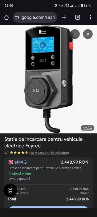 Statie de incarcare mașini electrice de 22 kw, 32A, trifazica
