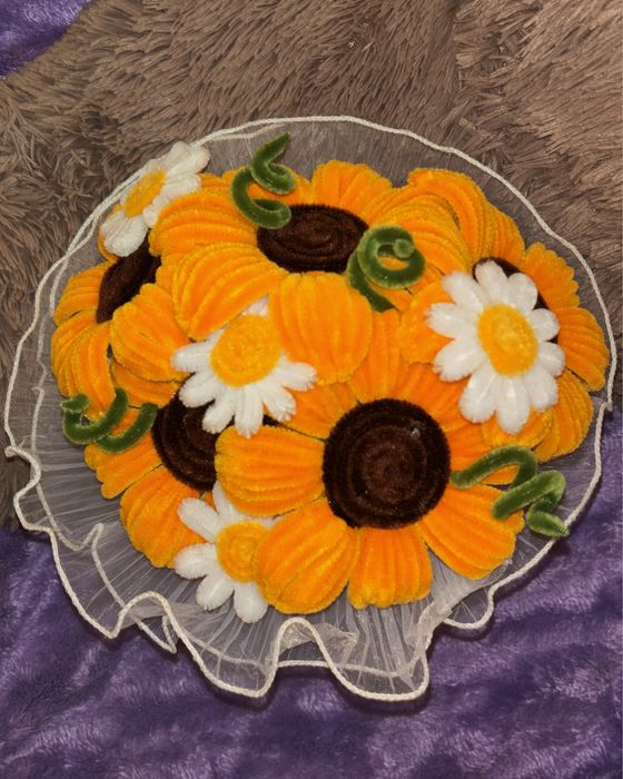 Букет из пушистой проволоки