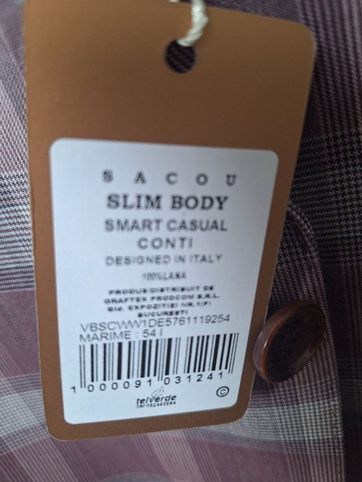 Costum lână Bigotti 54/1, slim body, smart casual