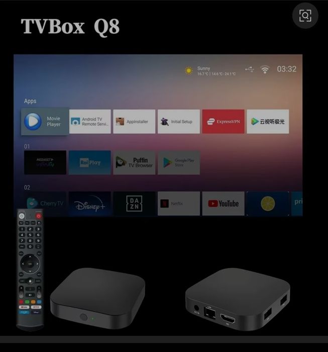 Смарт ТВ приставка Q8 Android TV 4/32 ГБ