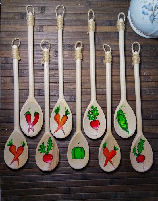 Ръчно рисувани дървени лъжици