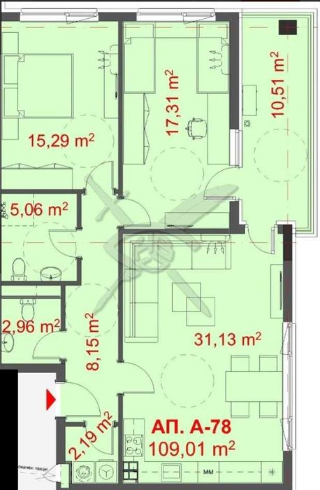 тристаен апартамент в квартал Славейков 97553