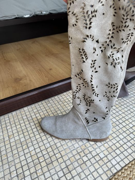 Сапоги замша