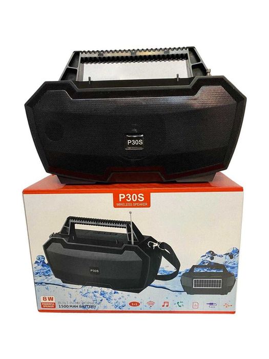 Преносима тонколона със соларен панел и радио P30S