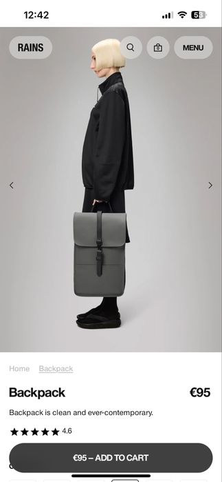 RAINS Backpack, раница Rains