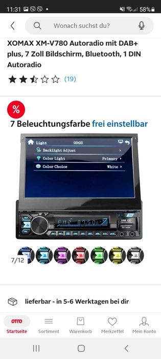 СД XOMAX XM-V780 Autoradio mit DAB+ plus, 7 Zoll Bildschirm, Bluetooth