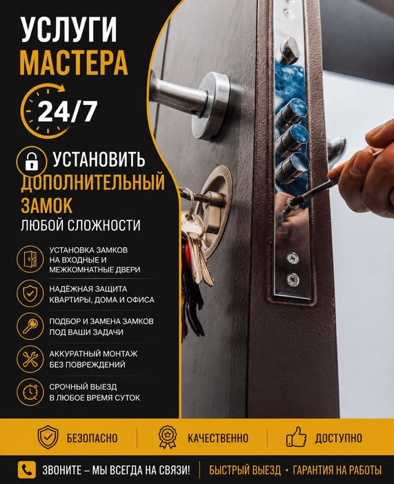 Врезка дополнительного замка в дверь