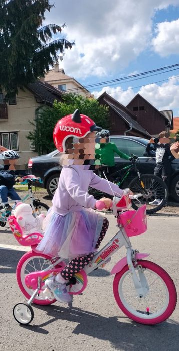 Bicicleta copii fete 14” Unicorn cu roti ajutatoare
