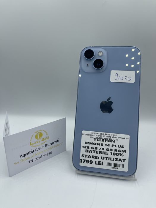Iphone 14 Plus 128/100% Baterie GARANTIE/FACTURA #54709