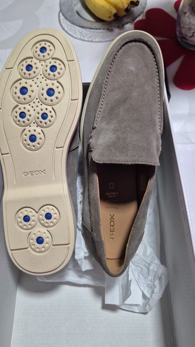 Лоферы geox серые