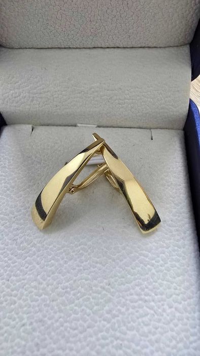 Серьги из золота 585 пробы, жёлтое (лимонное), без камней, италия