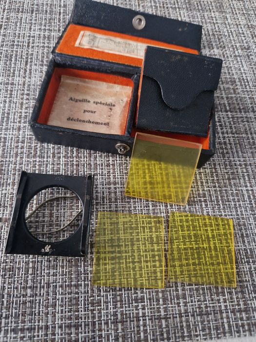 Винтидж комплект Agfa жълти филтри + Zeiss Ikon кутия – фото 1930-40г.