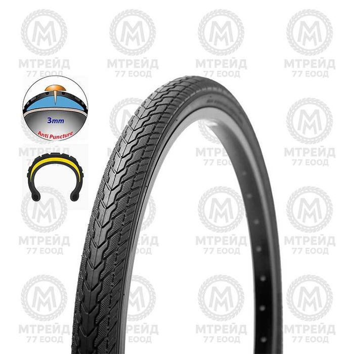 Въшна гума за велосипед WEDGE (26 x 1.75), Защита от спукване - 3mm