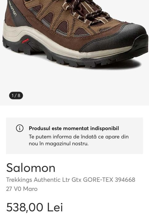 Ghete/bocanci Salomon Authentic LTR Goretex, 45 1/3, noi cu eticheta