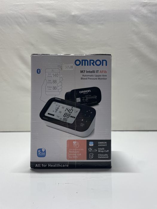 Tensiometru de brat automat OMRON M7 IT AFib, Tehnologie Intellisense, Alb