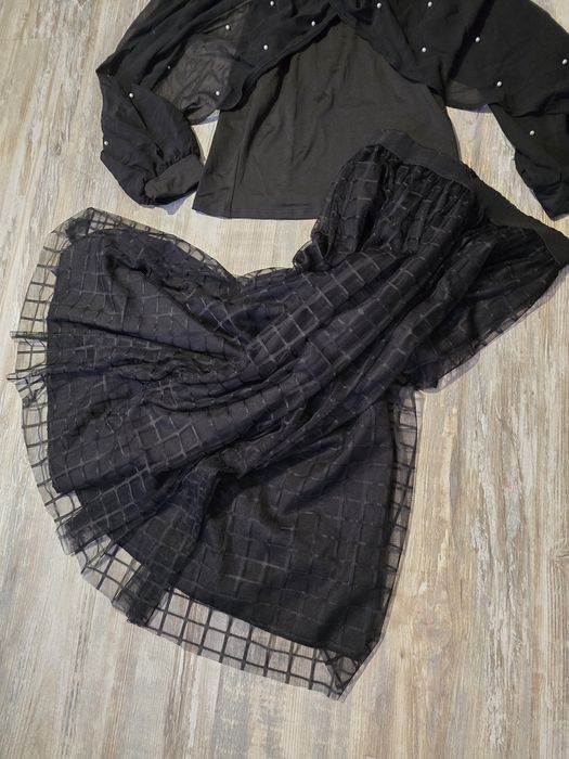 Официална тюлени блузка с перли + тюлени пола