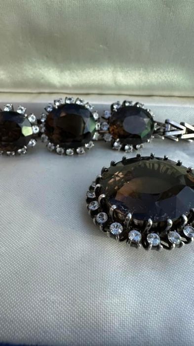 Bratara si pandantiv argint cuart safire