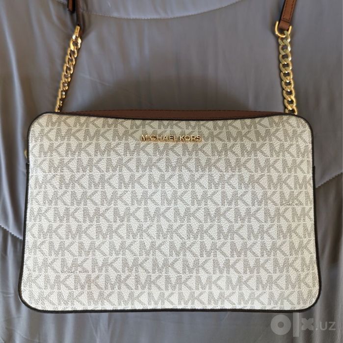 Оригинальная сумка Michael Kors Jet Set Large Crossbody (Vanilla/Acorn