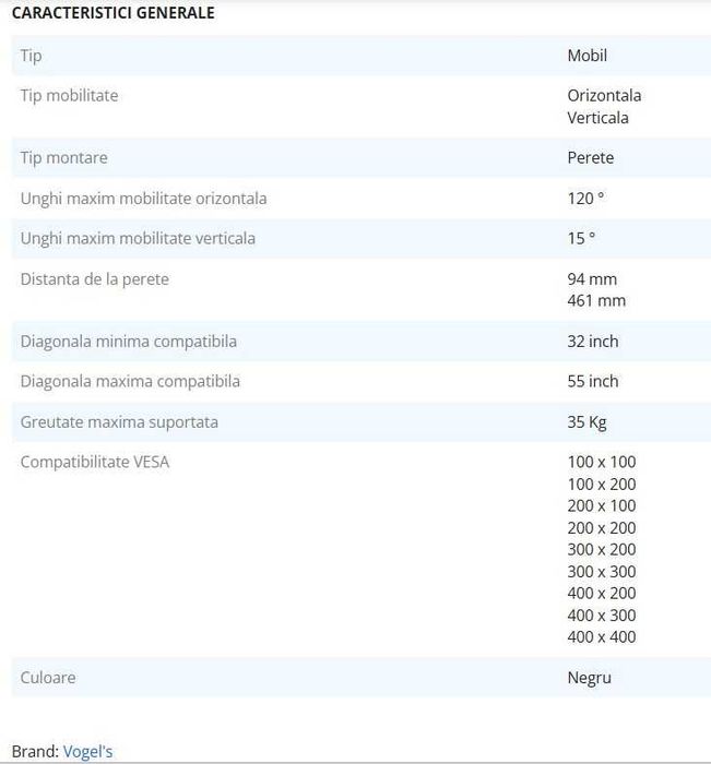 TV SHARP LED 43FH2EA, 108 cm, Smart Android + suport Vogel's WALL 3250