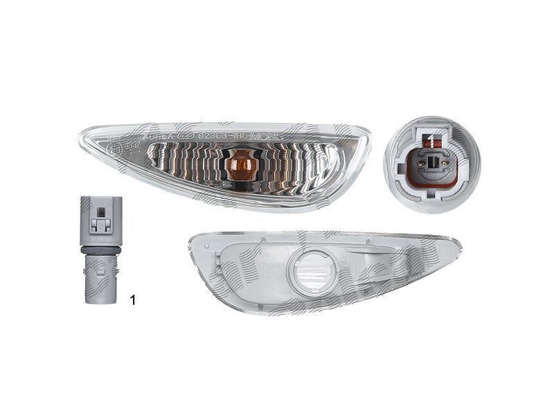 Semnalizare laterala Hyundai Accent 08.20, Elantra 08.2016, I30 03.2017, Solaris 08.20, Tucson 09.2020; fata, stanga, ECE, soclu bec inclus, bec