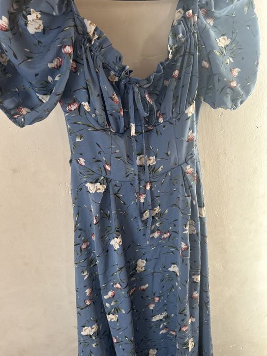 Синее летнее платье