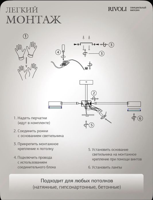 Люстра потолочная Rivoli