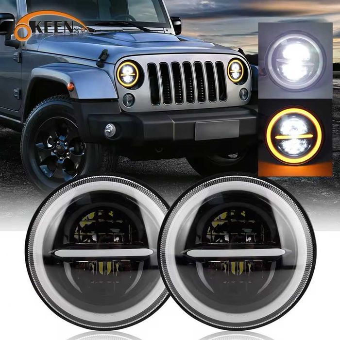 НОВ МОДЕЛ 200W 7 Инчови LED Фарове за Lada Niva Jeep Wrangler Cherokee