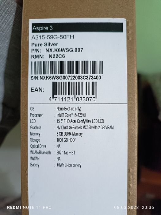 Noutbuk Acer aspire 3 Core i5