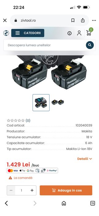 Bateri si incarcatir makita