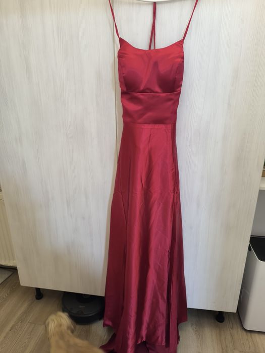 Rochie de seara din satin cu buzunare