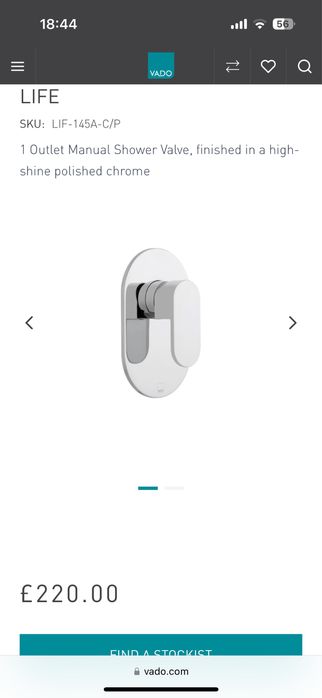 Душ смесител за вграждане Vado