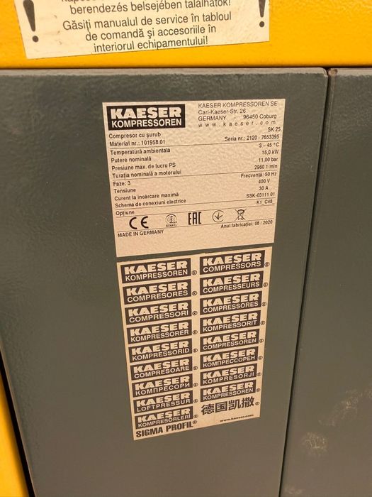 Vând compresor KAESER SK25
