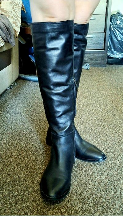 Кожаные сапоги осень/весна