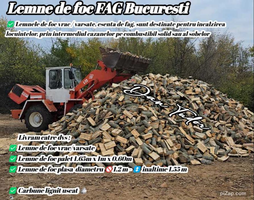 Lemne de foc fag vrac sau ambalate cu transport si descarcat gratuit