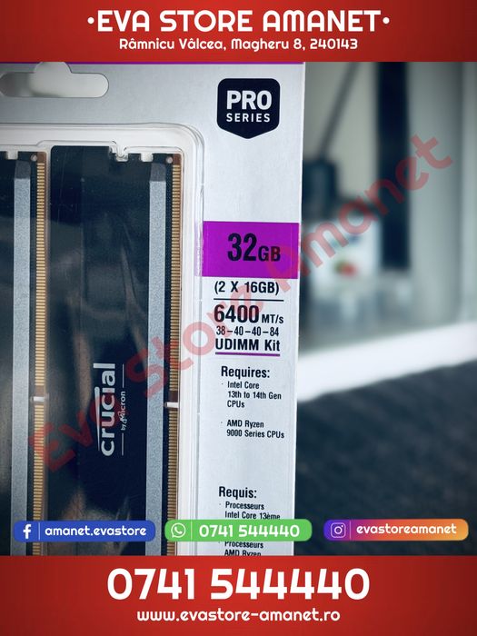 Memorie RAM Crucial Pro Series 32GB (2x16GB) DDR5 Overclocking 6000MHz