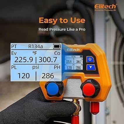Manometru digital Elitech , R134a R410A R32 auto,  ,HVAC, AC, DMG-2SE