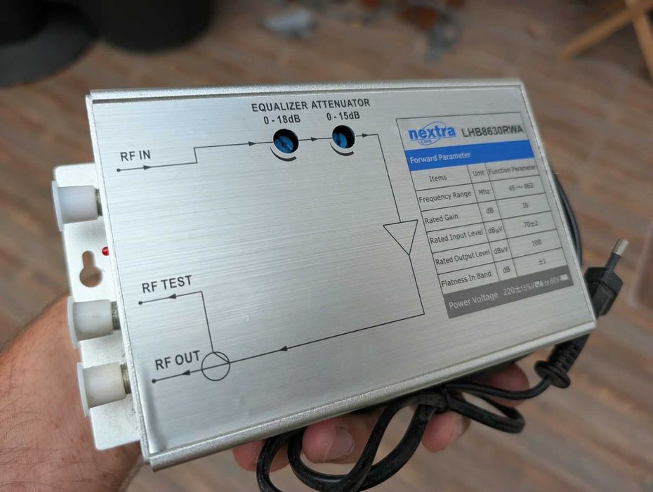 Amplificator semnal TV cablu CATV Nextra LHB8630RWA, 30 dB