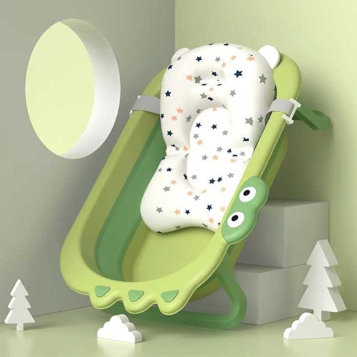 Cadita bebelusi pliabila cu pernuta lavabila HappyCroco 0-3 ani - NOUA