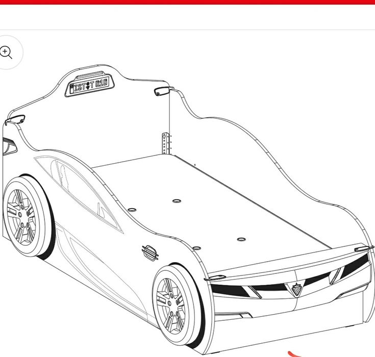 Детско легло-кола Coupe (черно) (90/190см)
