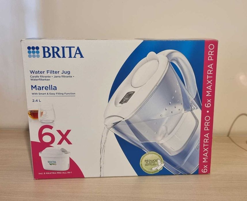 Cană filtrantă albă Brita Marella 2,4 litri, nou-nouță, fără filtre